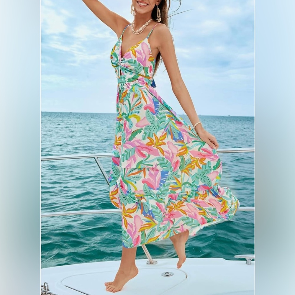 Cupshe Floral Sundress- Worn One Time!! - Picture 14 of 16